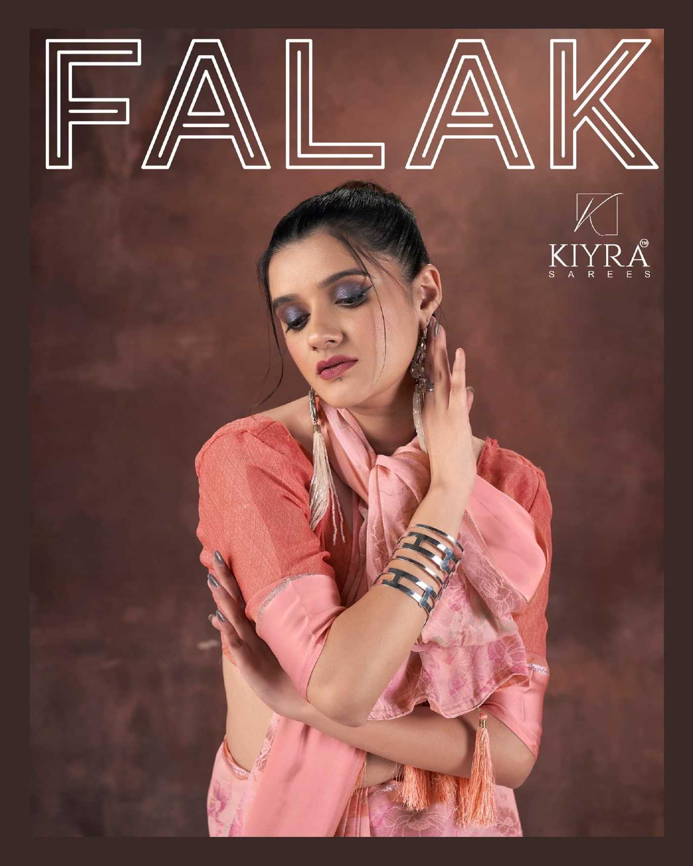 falak by kiyra saree unique dull moss trendy saree with latkan