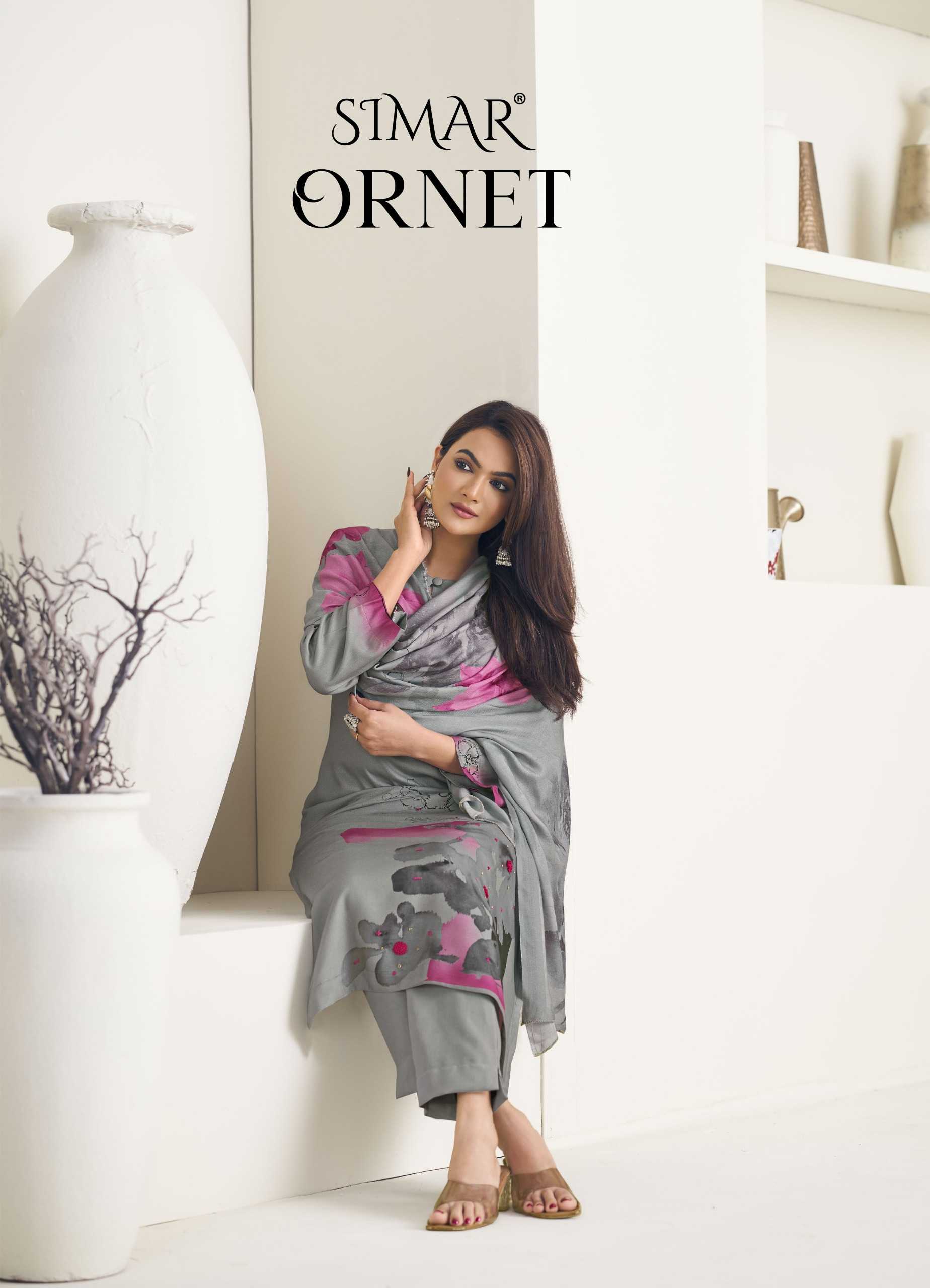 glossy present ornet viscose pashmina digital print winter suits online