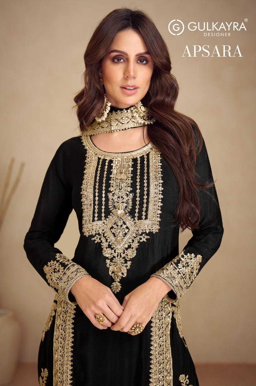 gulkayra designer apsara embroidery work chinon readymade designer suits