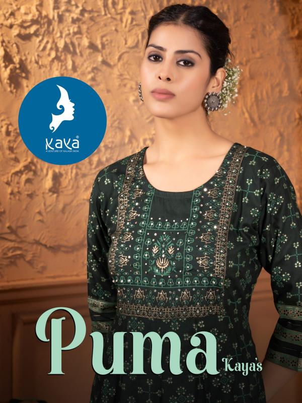 kaya puma elegant look readymade frock style rayon kurti 