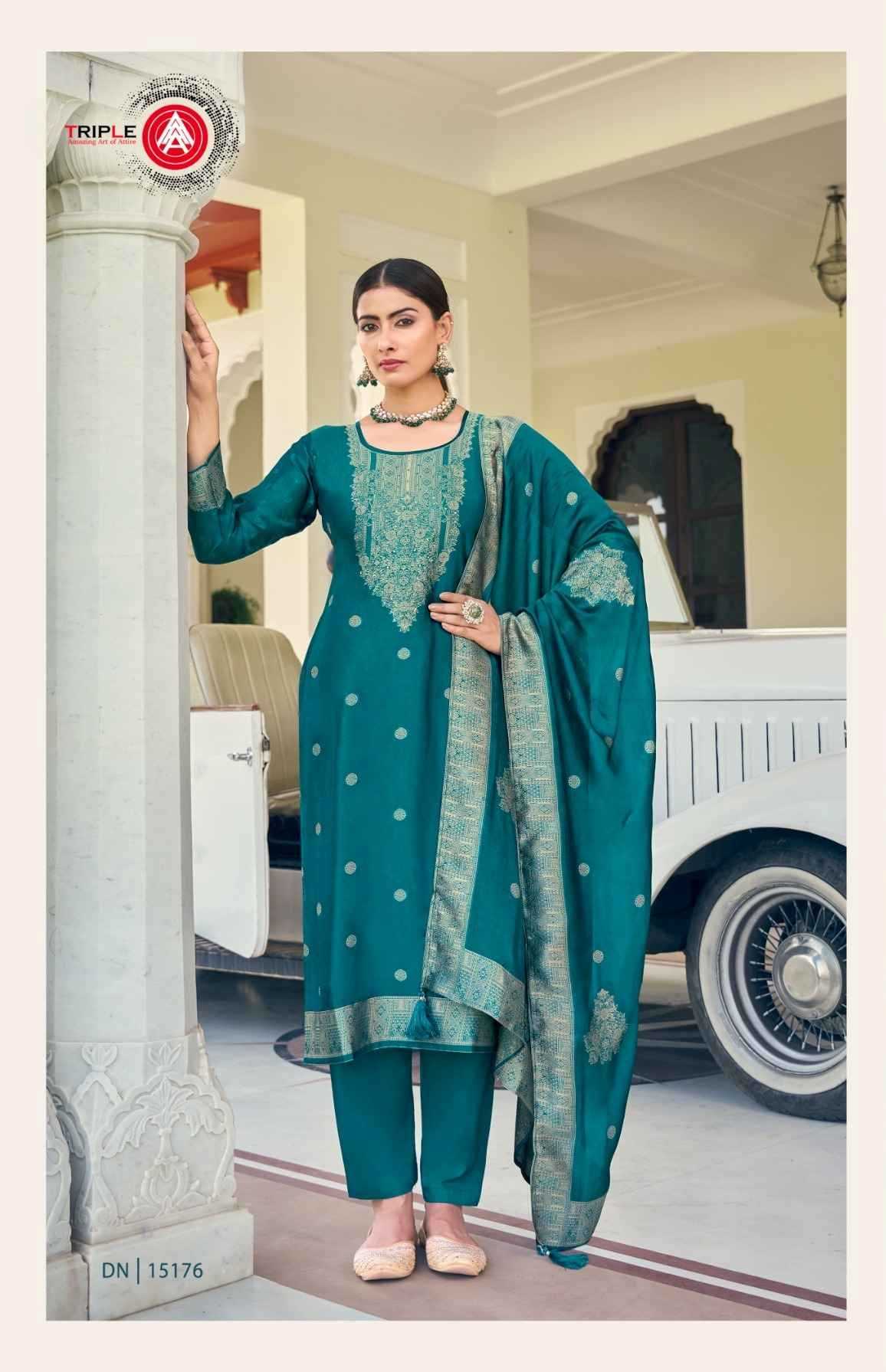 ride by fourdots viscose jacquard unique stylish ladies suits