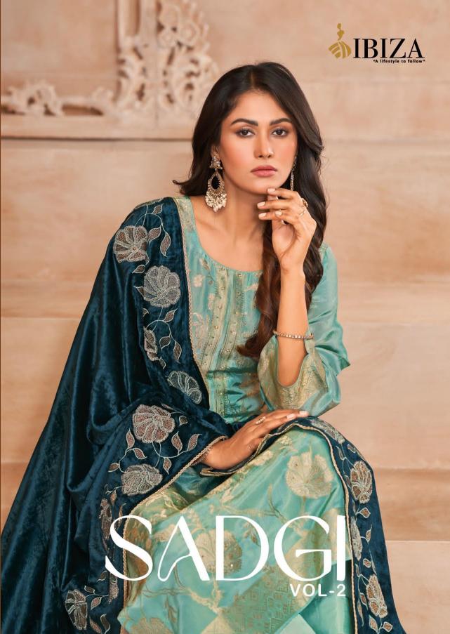 sadgi vol 2 by ibiza lifestyle pure silk jacquard designer suits