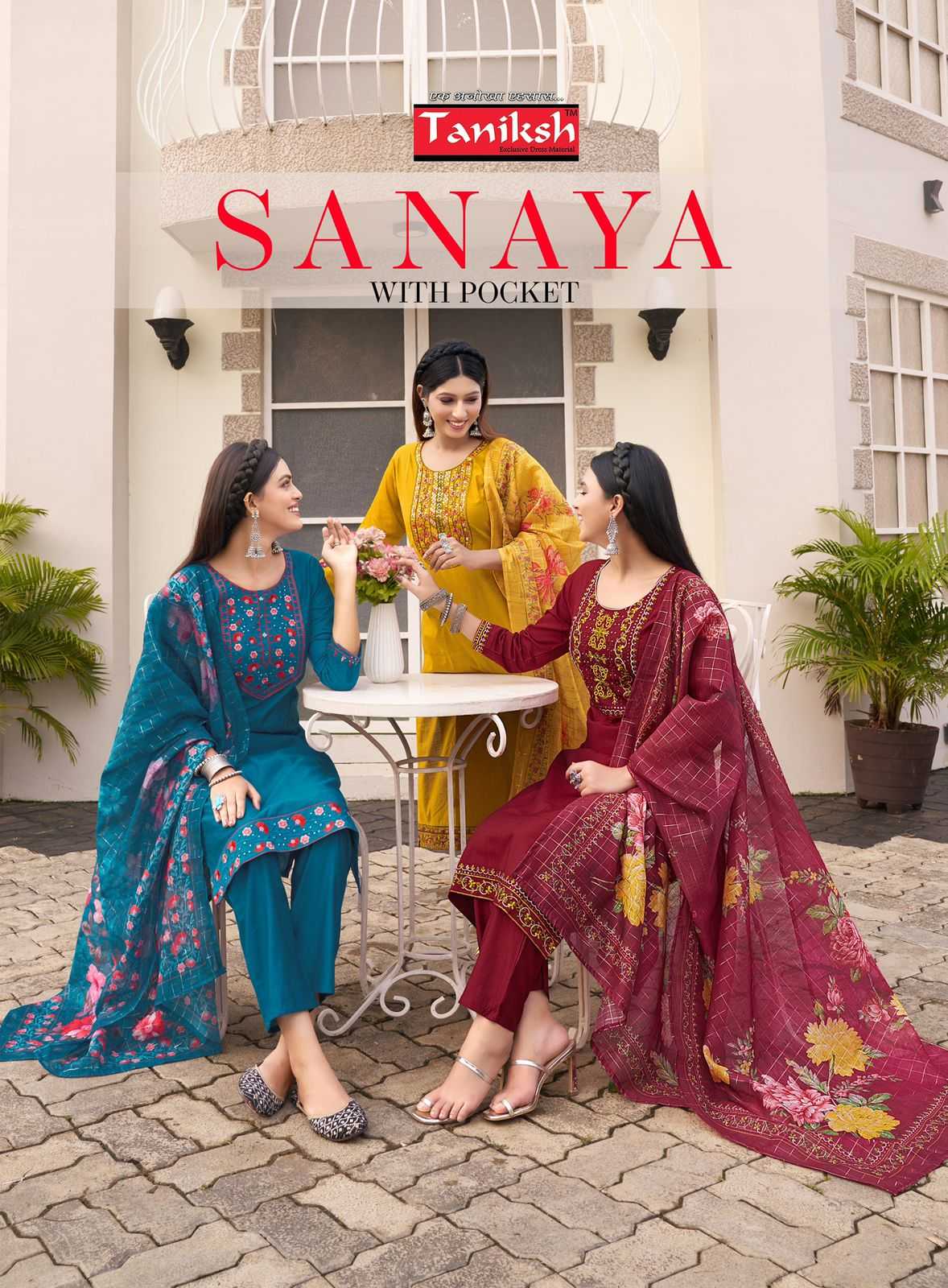 sanaya by taniksh vertical readymade classic kurti pant with dupatta 