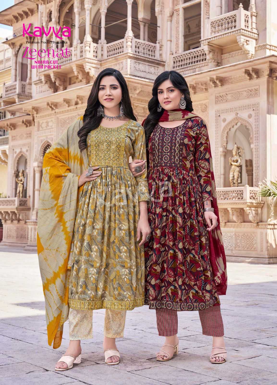 zeenat vol 24 by kavya nayra cut capsule print readymade trendy suits