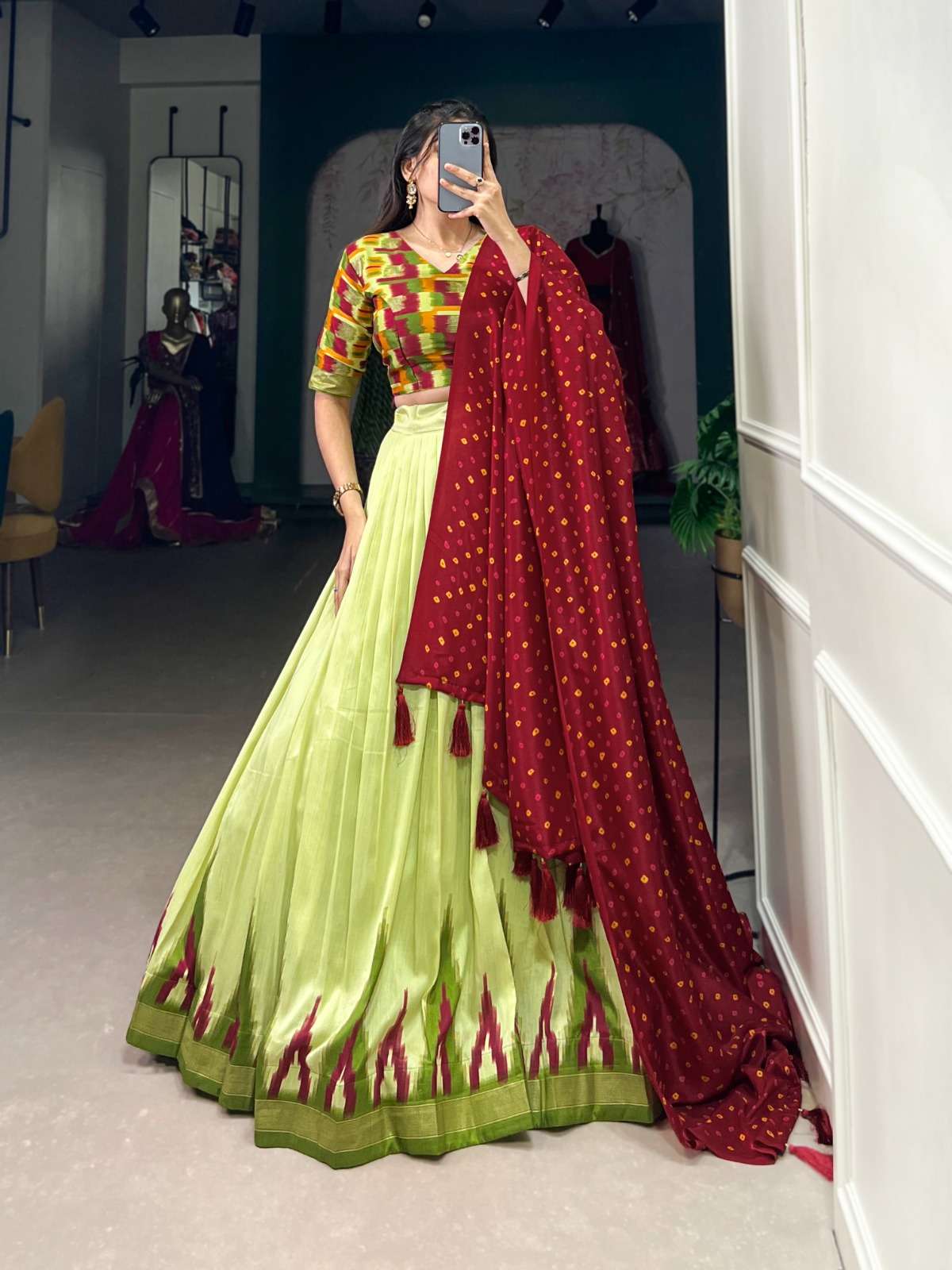 pr lnb1208 festive wear stitch lehenga with unstitch blouse dupatta collection 