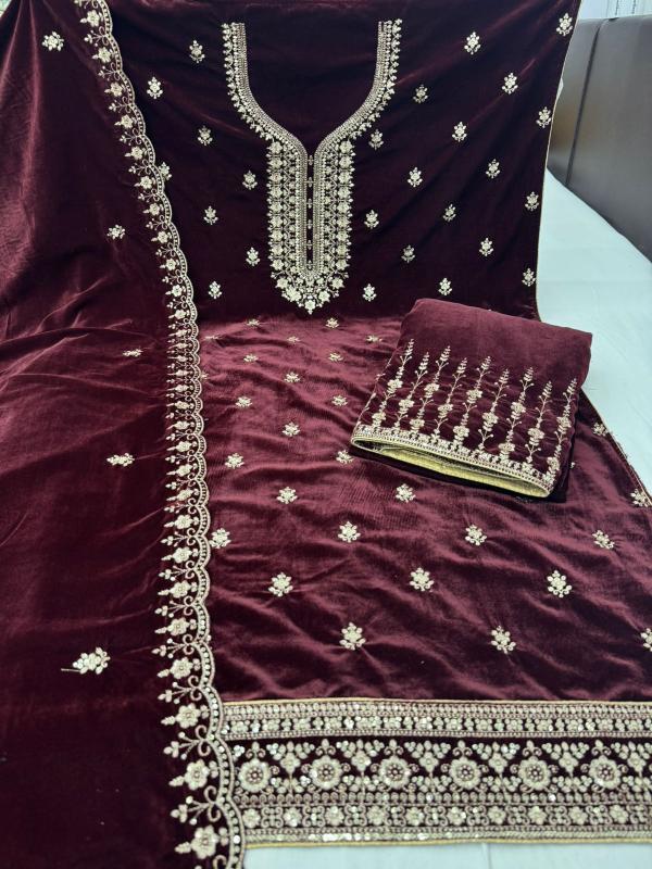 pr madam velvet winter special pakistani unstitch salwar suit 