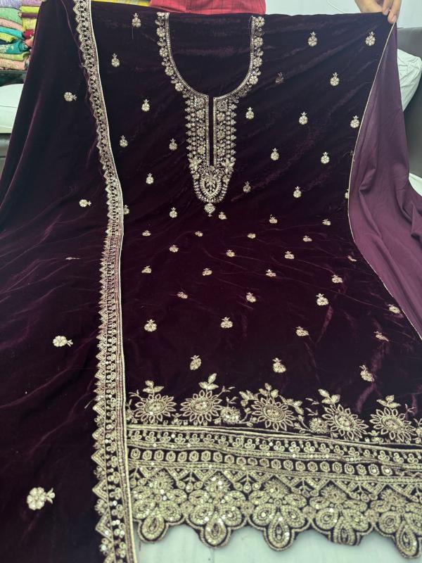 pr nirjala velvet  winter special fancy salwar kameez for ladies 