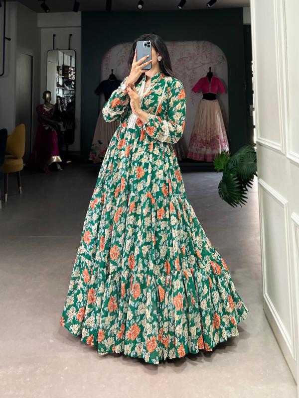 pr ynf5012 readymade classic georgette printed gown 