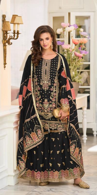 r 1217 by shree fabs embroidery work organza plazzo style readymade suits