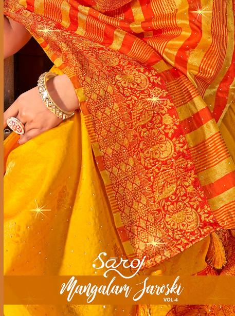 Saroj Mangalam Swarovski vol.4 Soft silk saree 