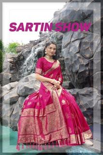 pr sartin show sartin silk weaving trendy saree collection