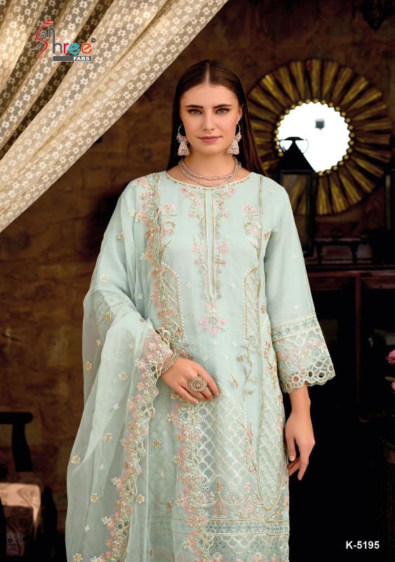 shree fabs k 5195 heavy embroidery organza pakistani ladies suits