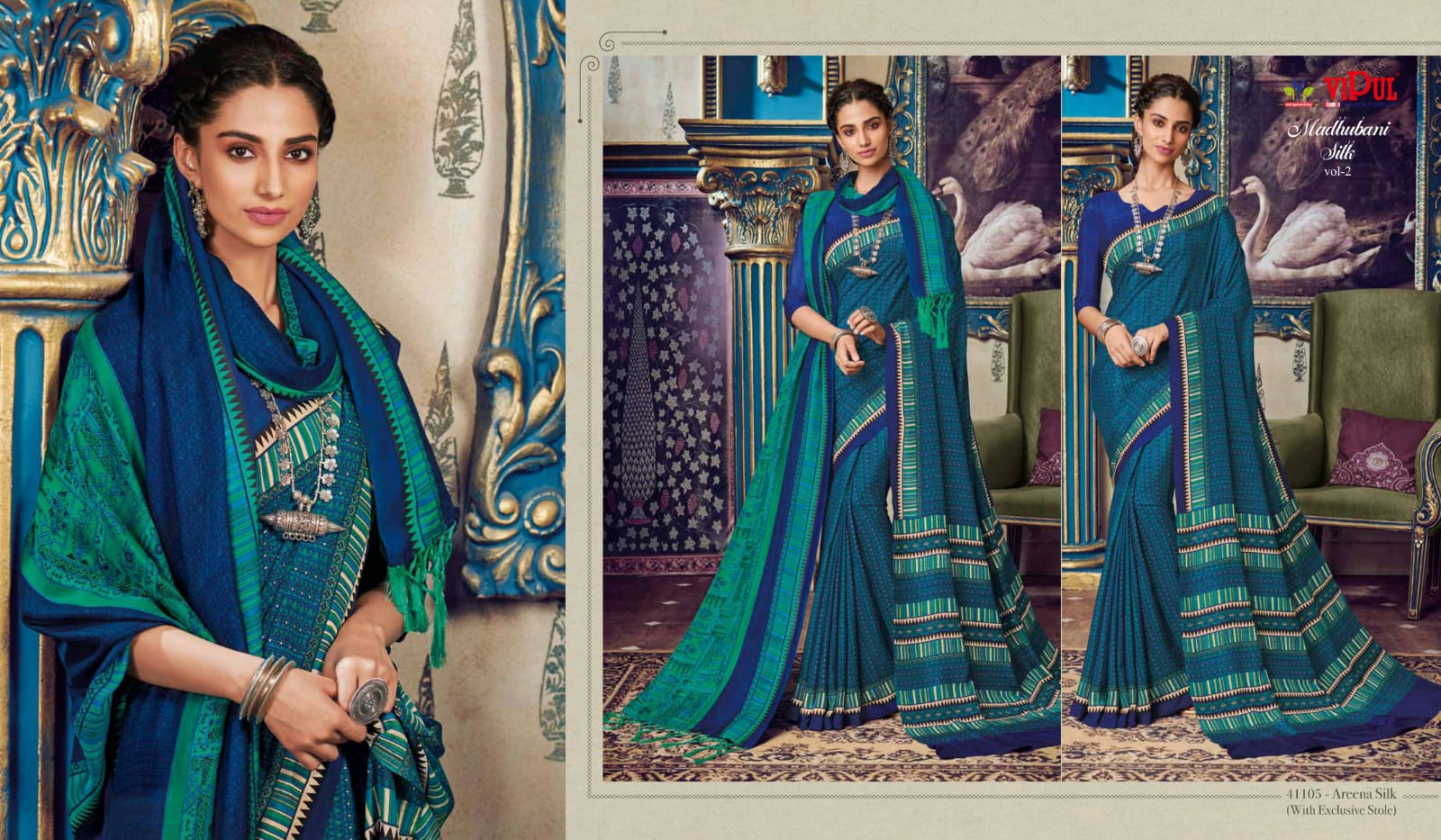 Vipul Madhubani Silk Vol 2 New Print Design Areena Silk Saree Catlog ...