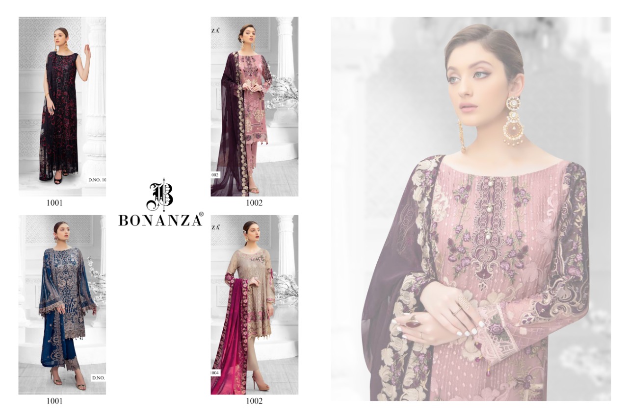 Bonanza Launch Allifa Vol 1 Heavy Georgette Exclusive Salwar Suits ...
