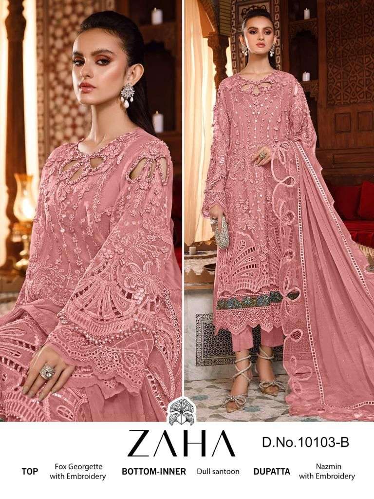 habeeba vol 1 by zaha georgette work pakistani dresses